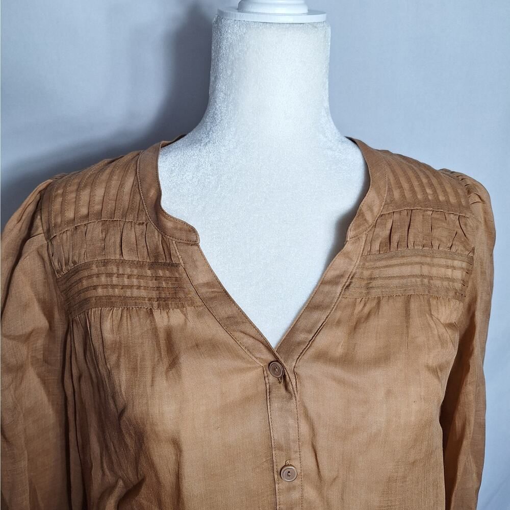 Tommy Bahama Button Up Blouse Balloon Sleeve Ramie XS Womens - Picture 4 of 12